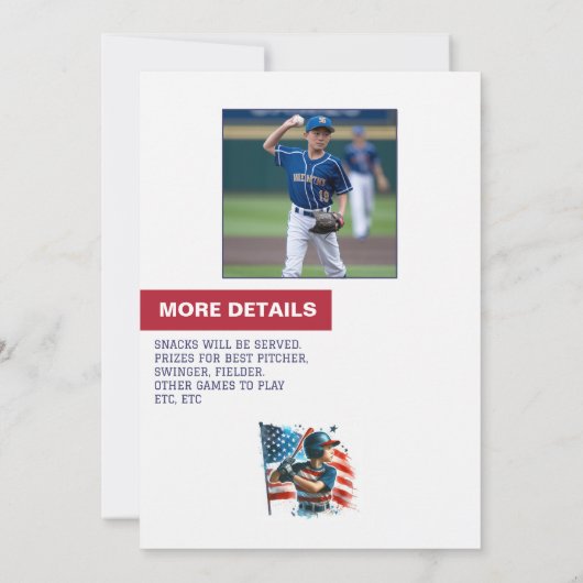 Alle American Boy Baseball Magazine Cover Geburtst Einladung (Rückseite)