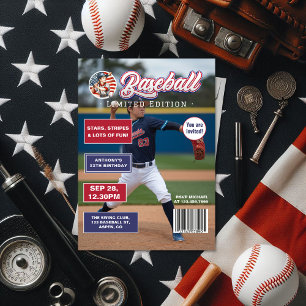 Alle American Boy Baseball Magazine Cover Geburtst Einladung