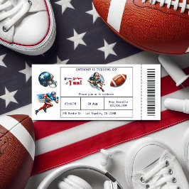 Alle American Boy Football Ticket Geburtstagsparty Einladung