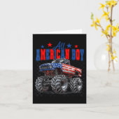Alle American Boy Monster Truck Patriotic America  Karte (Gelbe Blume)