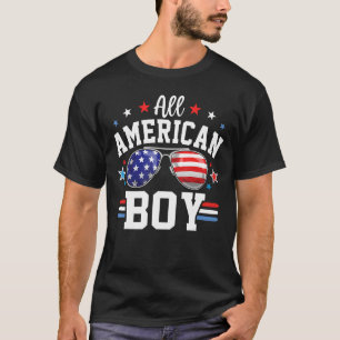 Alle American Boy Patriotic USA Flag 4. Juli Famil T-Shirt