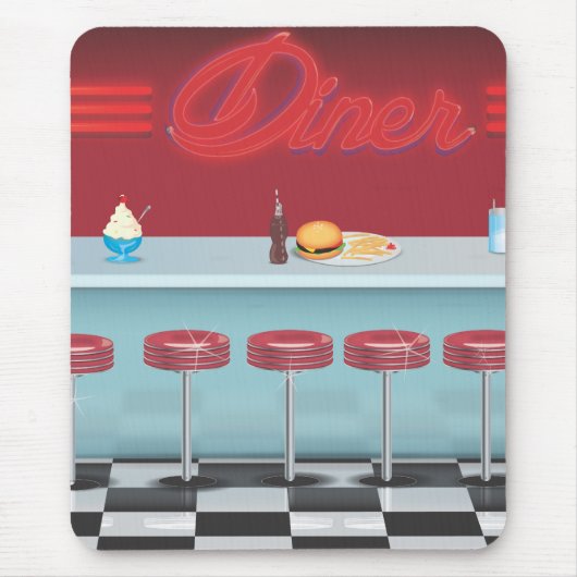 Alle American Diner Restaurant Mousepad (Vorne)