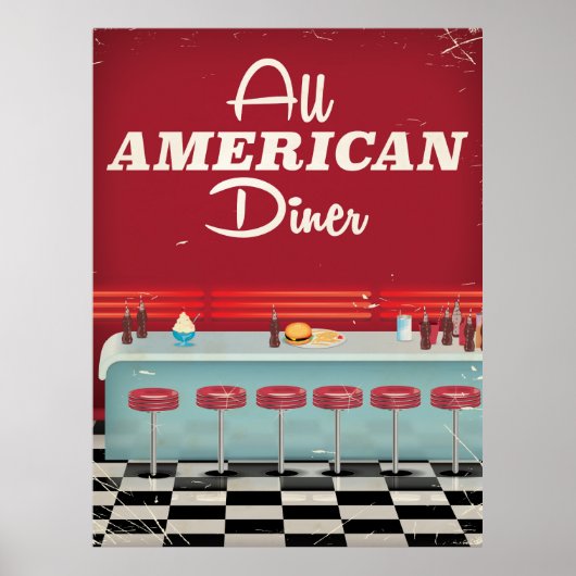 Alle American Diner Retro Poster (Vorne)