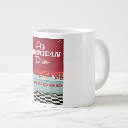Alle American Diner Retro Poster Jumbo-Tasse (Vorderseite Rechts)