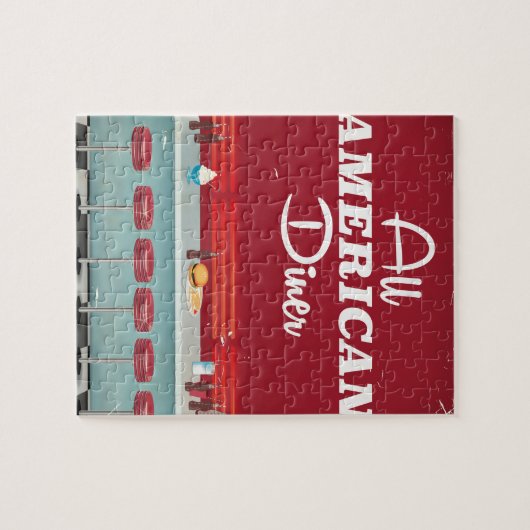 Alle American Diner Retro Poster Puzzle (Horizontal)