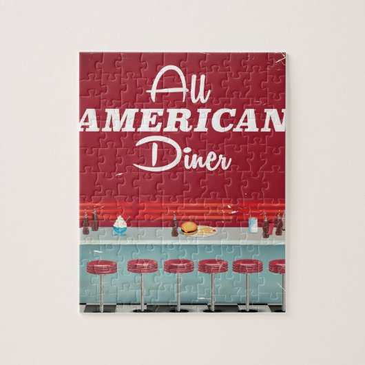 Alle American Diner Retro Poster Puzzle (Vertikal)