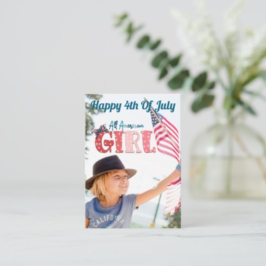 Alle American Girl Personalisiert Card Mitteilungskarte (Stehend Vorderseite)