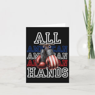 Alle American Hands US Flag Boxing Gloves T-Shirt Karte