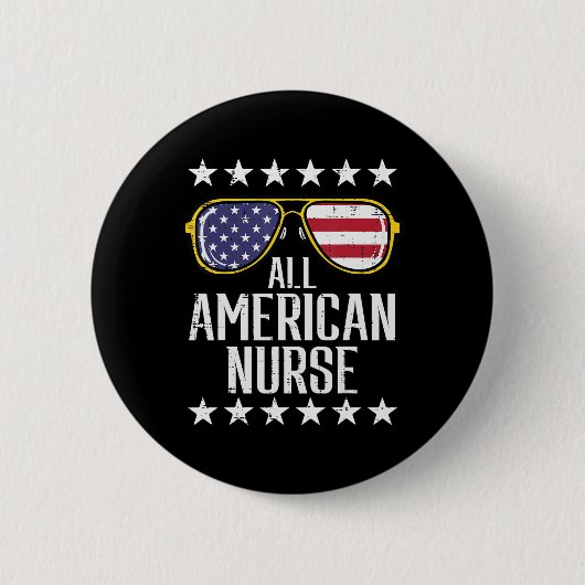 Alle American Nurse Scrub Memorial Day 4. Juli Button (Vorderseite)