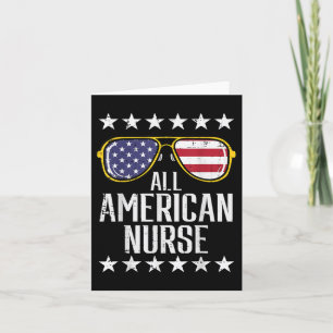 Alle American Nurse Scrub Memorial Day 4. Juli Karte