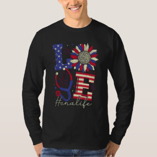 Alle American Nurse Scrub Memorial Day 4. Juli T-Shirt
