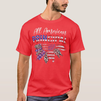 Alle American Principal Sunflower American Flag 4. T-Shirt