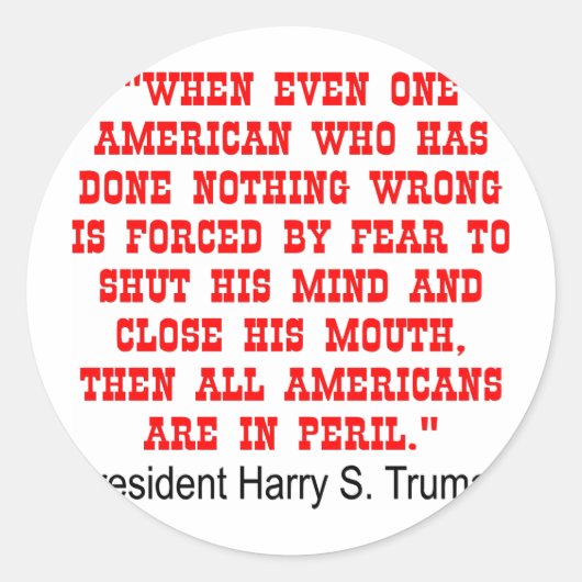 Alle Amerikaner sind in Gefahr Runder Aufkleber (Vorderseite)