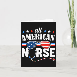 Alle amerikanische Krankenschwester 4. Juli Patrio Karte