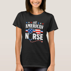 Alle amerikanische Krankenschwester 4. Juli Patrio T-Shirt