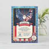 Alle amerikanischen 4. Juli - USA Unabhängigkeitst Einladung (Stehend Vorderseite)