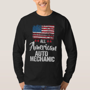 Alle amerikanischen Auto Mechanik 4. Juli Familien T-Shirt