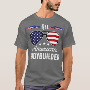 Alle amerikanischen Bodybuilder 4. Juli Sonnenbril T-Shirt