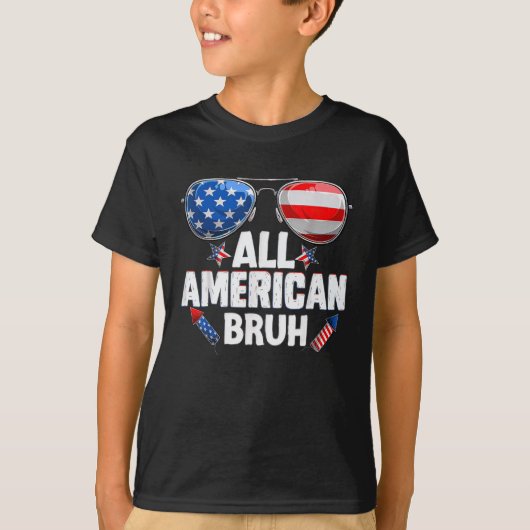 Alle amerikanischen Bruh 4. Juli Jungs T-Shirt (Vorderseite)