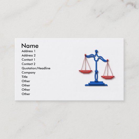 Alle amerikanischen Gesetze Visitenkarte (Vorderseite)