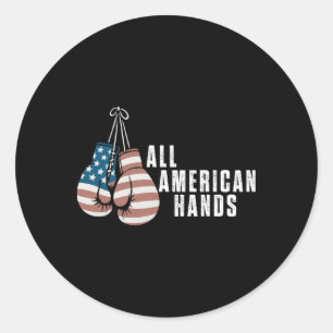 Alle amerikanischen Hände Boxhandschuhe Usa Flag P Runder Aufkleber