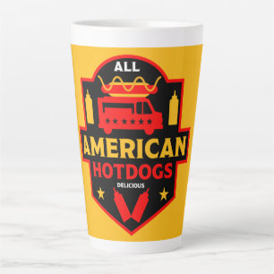 Alle amerikanischen Hotdogs-Feinschmecker Milchtasse