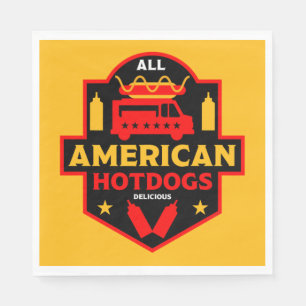 Alle amerikanischen Hotdogs Feinschmecker Napkin Serviette