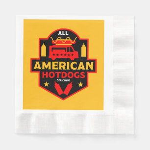 Alle amerikanischen Hotdogs-Feinschmecker Serviette