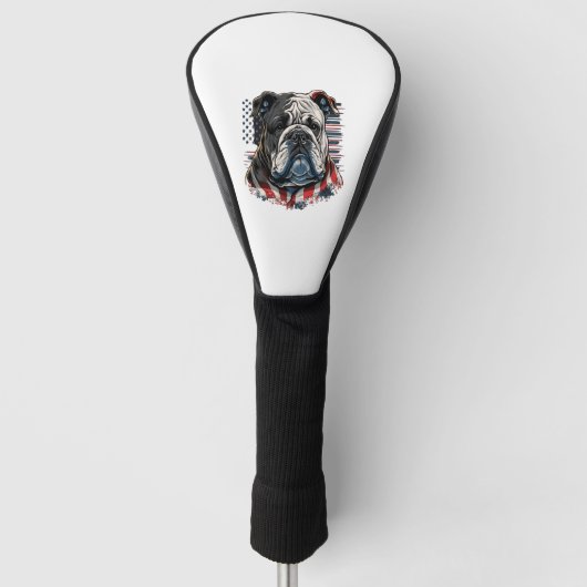 ALLE AMERIKANISCHEN Hunde lieben englischen Bulldo Golf Headcover (Vorderseite)