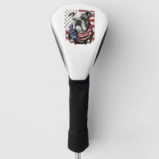 ALLE AMERIKANISCHEN Hunde lieben englischen Bulldo Golf Headcover (Vorderseite)
