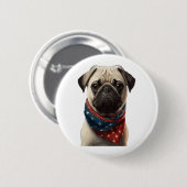 ALLE AMERIKANISCHEN Hundefreunde Mops 2 Button (Vorne & Hinten)