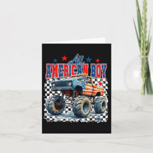 Alle amerikanischen Jungen 4. Juli Monster Truck P Karte