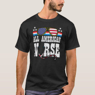 Alle amerikanischen Krankenschwestern 4. Juli Scru T-Shirt
