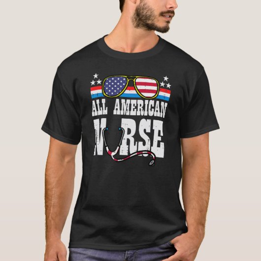 Alle amerikanischen Krankenschwestern 4. Juli Scru T-Shirt (Vorderseite)