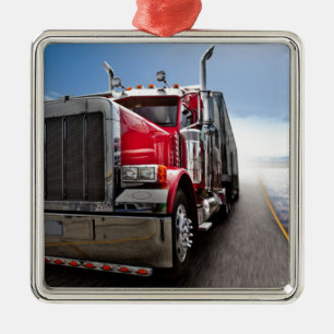 Alle amerikanischen Lastkraftwagen Silbernes Ornament