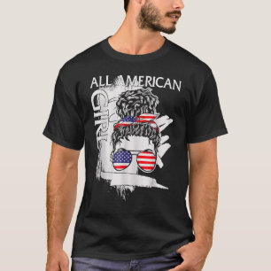Alle amerikanischen Mädchen 4. Juli Mädchen Kinder T-Shirt