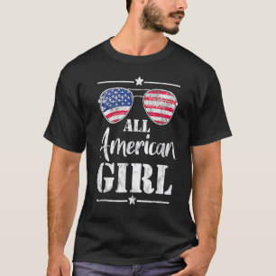 Alle amerikanischen Mädchen 4. Juli Mädchen Kinder T-Shirt