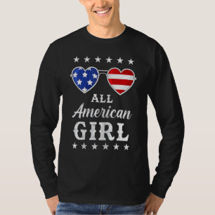 Alle amerikanischen Mädchen 4. Juli Mädchen Kinder T-Shirt