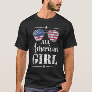 Alle amerikanischen Mädchen 4. Juli Mädchen Kinder T-Shirt