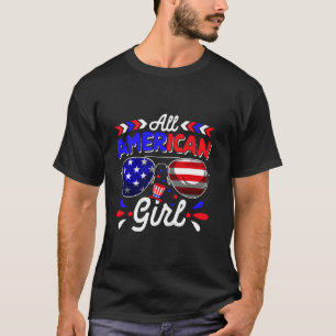 Alle amerikanischen Mädchen 4. Juli Tochter Kinder T-Shirt