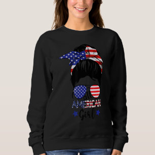 Alle amerikanischen Mädchen 4. Juli Tochter Messy  Sweatshirt