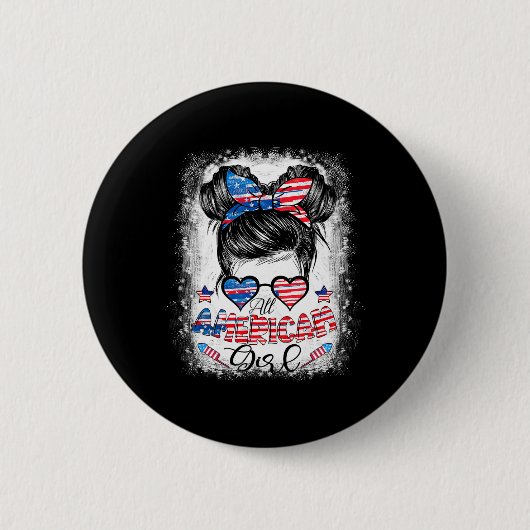 Alle amerikanischen Mädchen am 4. Juli gebleicht S Button (Vorderseite)