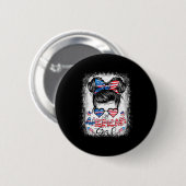 Alle amerikanischen Mädchen am 4. Juli gebleicht S Button (Vorne & Hinten)