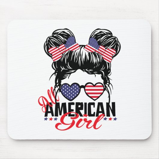 Alle amerikanischen Mädchen funny Independence 4. Mousepad (Vorne)