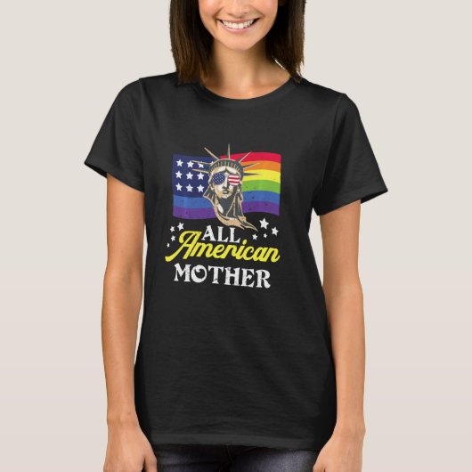 Alle amerikanischen Mutter Frauen 4. Juli LGB Amer T-Shirt (Vorderseite)