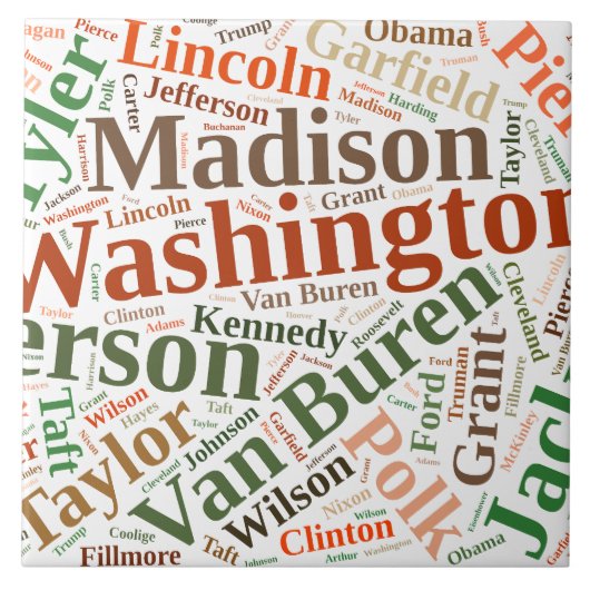 Alle amerikanischen Präsidenten Fliese (Vorderseite)