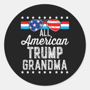 Alle amerikanischen Trump-Oma-amerikanischen Flagg Runder Aufkleber