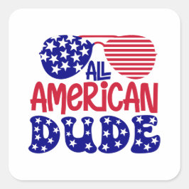 Alle amerikanischen Typ Quadratischer Aufkleber