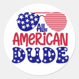 Alle amerikanischen Typ Runder Aufkleber