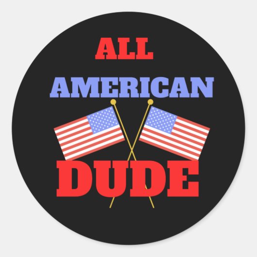 ALLE AMERIKANISCHEN TYP RUNDER AUFKLEBER (Vorderseite)